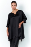 Trapeze tunic in plain satin effect