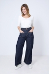 Raw flared low jeans