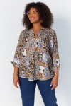 Blouse en imprimé avec fil lurex