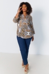 Blouse en imprimé avec fil lurex