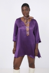 Trapeze tunic in plain satin effect