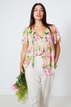 Chemise avec plis plats impression floral