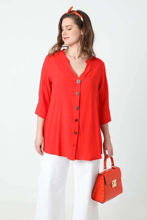 Chemise en viscose bouton bois