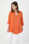 Wood button viscose shirt