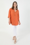 Wood button viscose shirt