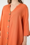 Wood button viscose shirt