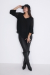 Layered trapeze blouse in plain voile