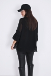 Layered trapeze blouse in plain voile