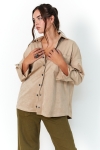 Plain suede effect shirt