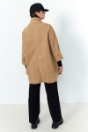 Oversized double-sided suede-effect twill coat