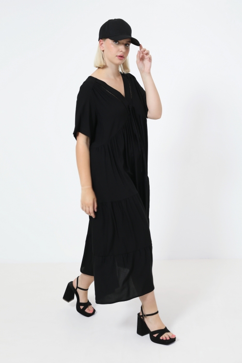 Robe longue unie de style bohéme