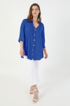 Viscose shirt with wooden button