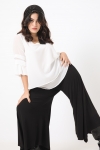 Layered trapeze blouse in plain voile