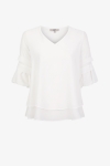 Layered trapeze blouse in plain voile