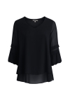 Layered trapeze blouse in plain voile