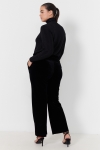 Plain stretch smooth velvet pants