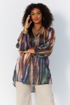 Gradient print voile tunic