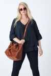 Layered trapeze blouse in plain voile