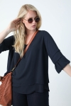 Layered trapeze blouse in plain voile