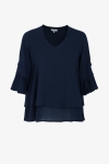 Layered trapeze blouse in plain voile