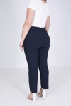 Eco-responsible bengaline pants with ribbed cutout on the back