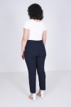 Eco-responsible bengaline pants with ribbed cutout on the back