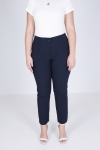 Eco-responsible bengaline pants with ribbed cutout on the back