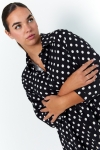 polka dot print trapeze shirt