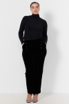 Plain stretch smooth velvet pants