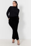 Plain stretch smooth velvet pants