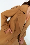 Manteau uni style caban en 7/8