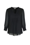 Plain voile blouse with lace