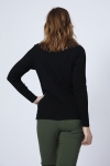 Funnel neck sweater in plain rib