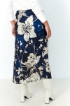 Jacquard printed skirt with raised floral pattern