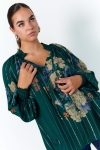 Flowing blouse with floral print and lurex thread