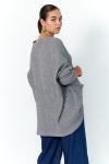 Pull oversize en maille uni effet nid d'abeille