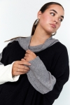 Tricolor honeycomb knit sweater