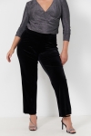 Pantalon droit en velours lisse stretch