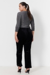 Straight pants in smooth stretch velvet