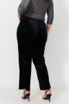 Straight pants in smooth stretch velvet