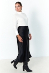 Long plain satin skirt