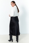 Long plain satin skirt