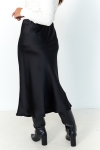 Long plain satin skirt