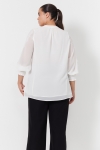 Plain voile blouse with lace