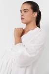 Plain voile blouse with lace