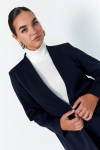 Collarless plain suit jacket