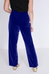 Straight pants in smooth stretch velvet