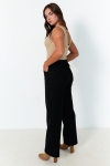 Plain straight pants with belt and stirrup