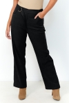 Pantalon droit en twill effet peau de peche