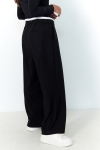 Wide double-waisted pants in highly elastic bimaterial